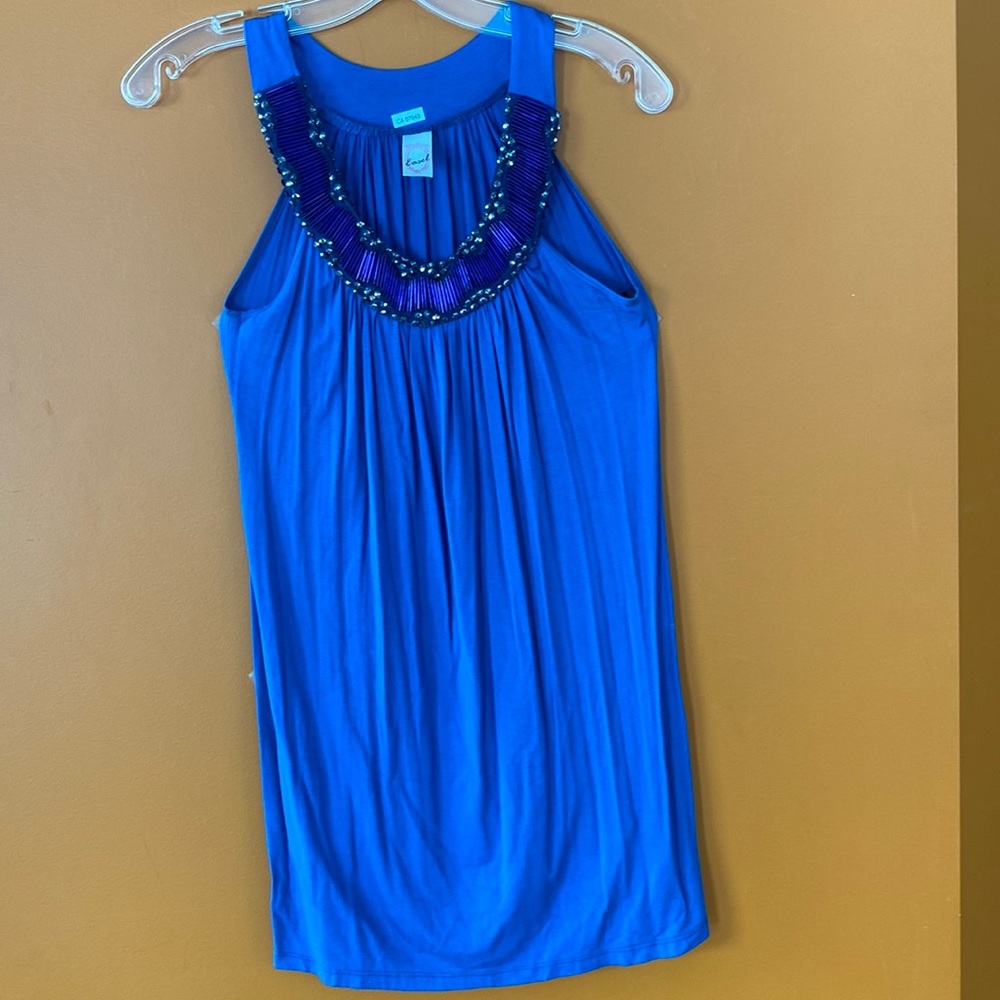 3/$15. Blue tunic style blouse by Easel. Size small made in the USA.